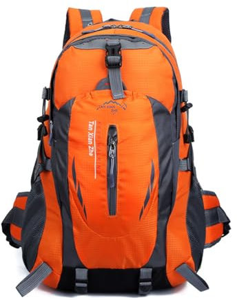 PORRASSO 40L Zaino da Trekking Impermeabile Zaino Hiking Backpack per Donna Uomo Ciclismo Arrampicata Sport Arancione