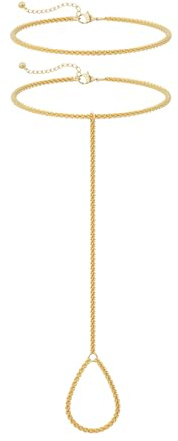 Robaice Gold Plated Ankle Bracelets for Women, Glitter Waterproof Adjustable Layered Anklets for Women, Summer Beach Anklet Jewelry for Women Gift