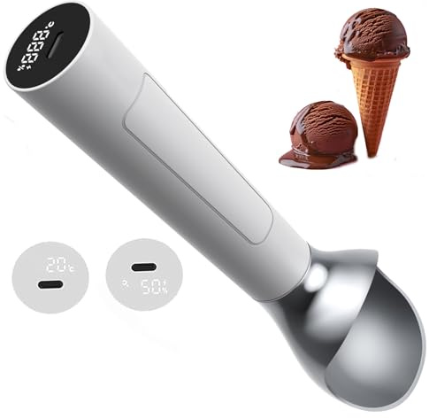 Cuillère à glace chauffante, outil portable portable avec affichage numérique, étanche, rechargeable par USB, température réglable, 8 heures d'utilisation sur une seule charge