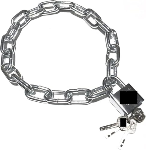 Lucchetto, lucchetti con chiave for impieghi gravosi, lucchetto ad alta sicurezza for esterni, lucchetto a catena for bicicletta in acciaio con lucchetto a chiave, lunghezza 0,5 m-5 m, lucchetto antif