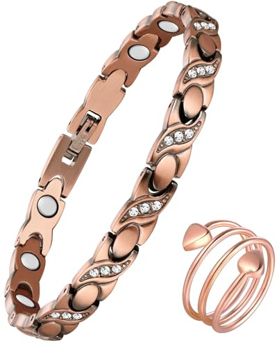 Jeracol Kupferarmband Damen und Magnetringe Damen mit Magneten