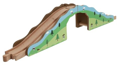 WOONEKY Data [ Accessorio Ferroviario in Legno Per Bambini, Ponte Scenico Per Treni, Giocattolo Didattico Creativo, Stimola Pensiero e Manualità, Facile Da Montare e Leggero