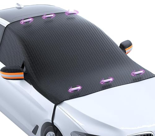 Copri Parabrezza Auto per Ford Fiesta Hatchback 2009-2014-pr, Telo Protettivo Antineve e Antighiaccio per Vetri Aanteriori Dell'auto Telo Protettivo Anti-Neve per Auto,A Orange