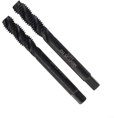 Yhenlovtt Lot de 2 tarauds métriques HSS M8 x 1 25 pour machines CNC et perceuses