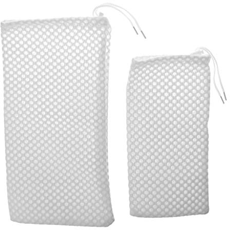 ROYJJ Bolsa de filtro de peces para tanque, bolsas con cordón para acuario, buena permeabilidad, fácil de limpiar, para agua y calentador, termómetros, decoración de arena y grava, luz