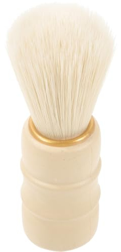 DECHOUS Rasierpinsel Weiche Borsten für Herren mit Beige Griff aus Kunststoff für Rasur und Gesichtsreinigung für Nassrasur und Bartpflege zu Hause