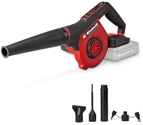 Einhell sladdlös lövblås TE-CB 18/270 Li - Solo Power X-Change (18 V, max. 270 km/h lufthastighet, 5 steg, inkl. förlängning, plant munstycke, standard- och borrhålsmunstycke, utan batteri)