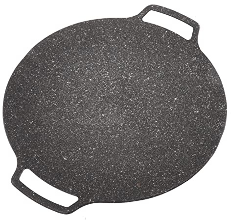 Culnflun Sartén para parrilla coreana delgada, parrilla para barbacoa coreana, sartén circular antiadherente, parrilla Teppanyaki resistente de aleación de aluminio para acampar, c (Tipo Universal