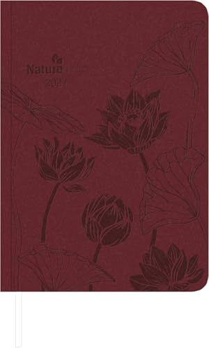 Buchkalender Nature Line Flower 2027: Taschenkalender A5 (15x21 cm) - Tagesplaner mit Zeiteinteilung, Leseband, Notizbereich & Monatsübersicht, für Beruf, Schule & Alltag