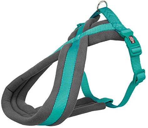 TRIXIE Premium Wanderhundegeschirr mit Fleecepolsterung und Vollverstellung in Türkis