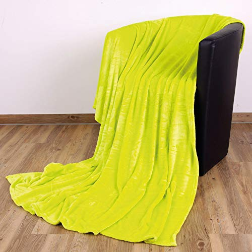 Bestlivings Kuscheldecke Celina 220x240 cm – XXL Wohndecke in Grün | 220g/m² Mikrofaser, beidseitig gleich weich und flauschig – riesiges XXL Format, ideal als große Tagesdecke und Bettüberwurf