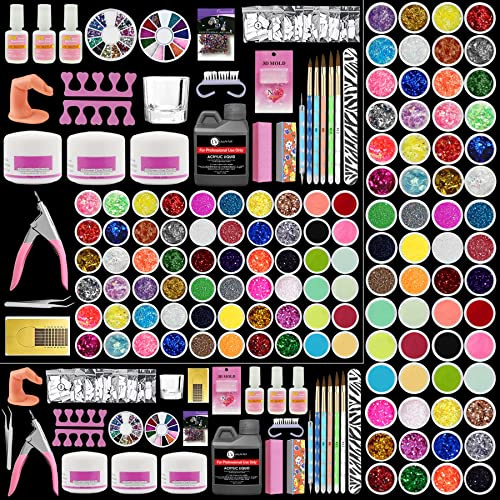 Dotcom Living Acrylic Nail Kit - Powder, Liquid Monomer, and Basic Art Tools for Beginner and Professional Extensions (No UV Lamp)