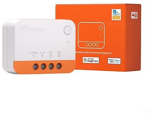 No Neutral Wire Required, ZBMINIL2 -Zigbee Smart Light Switch, Two-way Relay Module APP Voice Control, Works with -Alexa, for SMARTTHINGS Hub(1PCS)