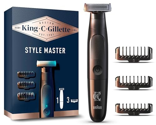 King C. Gillette Style Master Barttrimmer für Männer mit CenterCut Technologie, Trimmen, Rasieren und gute Kanten schneiden, mit 3 Kammaufsätzen