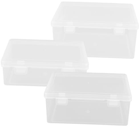 MUSISALY 3stücke Kartenboxen Aufbewahrungbox Transparenter Kartenhalter Kleine Plastikbehälter Mit Deckel Sammelkartenaufbewahrungsbox Baseballkartenaufbewahrungsbox Visitenkartenbox