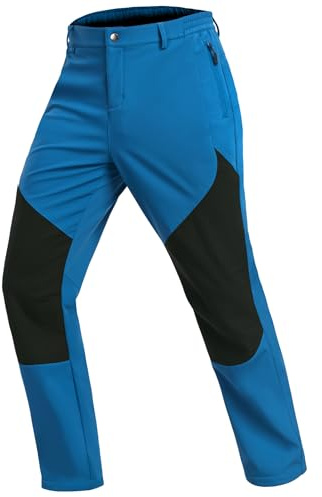 Djtnzdm Pantaloni Termici Sci Uomo Pantaloni Trekking Militari Impermeabili con Tasca Pantaloni Lavoro Neve Invernali Uomo Pantaloni Moto Caldo Softshell XL Wathet