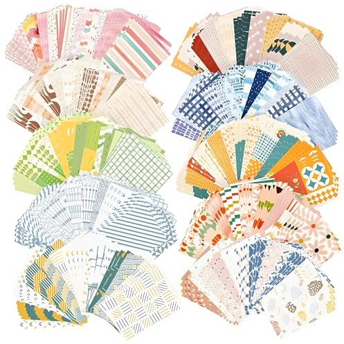 500 Pieces Scrapbook Paper, Scrapbooking Supplies journaling suppliespatterned Craft Scrap Book Set Aesthetic Decorative Paper Stationery for Scrapbook Journal DIY Arts Crafts, 55x83mm