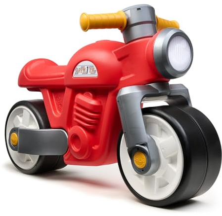 Falk - Draisienne Moto Prem1er - Rouge - Roues Extra Larges et silencieuses - Guidon directionnel - Look Vintage - Contient au Moins 75% de Plastique recyclé - Fabriqué en France - Dès 12 Mois - 450S