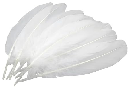Weiße Gänsefedern, 15–20 cm, Bastelfedern für Heimwerker, Hochzeitsdekoration, Partyzubehör, Zuhause, Party, Dekoration, Blumenarrangement, Traumfänger, 100 Stück