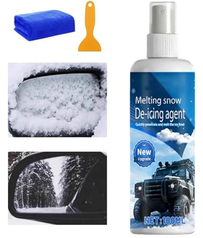 Fmzrbnih Spray dégivrant pour pare-brise - 100 ml - Spray anti-buée - Pour essuie-glace, voiture, camion, garage, autoroute, parking