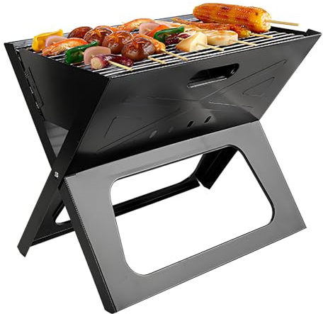 SIMPLEusQ Portable Charcoal BBQ Grill - Foldable Tabletop Outdoor Grill for Camping,Backyard Cooking,Easy Setup & Transport (48.5 * 30.5 * 40.5cm)