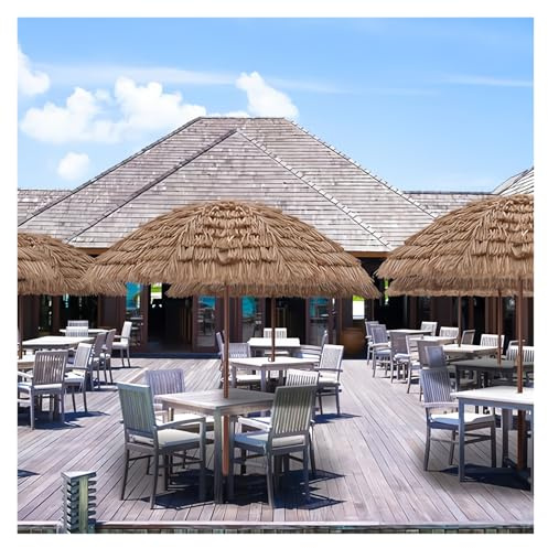 CMJYMX Ombrellone Hawaiano - Ombrello Parasole Da Esterno - Ombrellone Da Spiaggia Pieghevole Con Protezione Solare E 8 Costole Per Spiaggia Giardino Balcone