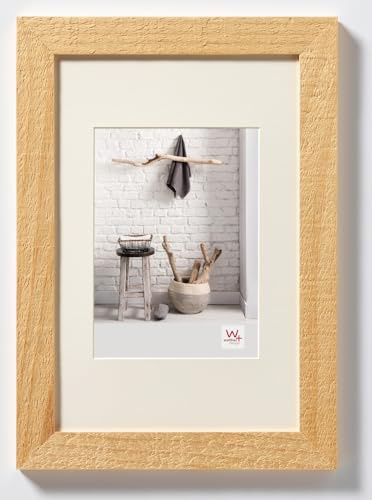 walther design Bilderrahmen natur 50 x 70 cm mit Passepartout, Home Holzrahmen HO070H