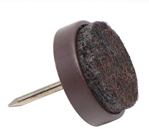 Adsamm® / 100 x Filzgleiter mit Nagel/Braun/Ø 17 mm/rund/Möbelgleiter mit Stift in Premium-Qualität
