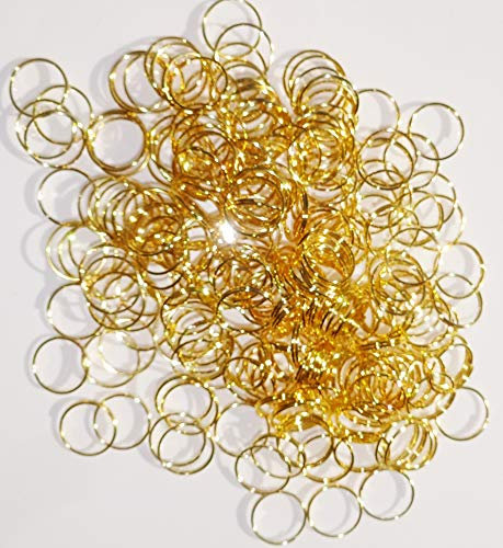 250 Gold Brass 11 mm Rings Antique Look Metal Chandelier Light Links for Making Chains of Garlands Glass Crystals Drops Prisms Droplets Beads Lamp Parts Components Lighting Restoration Crafts Beading
