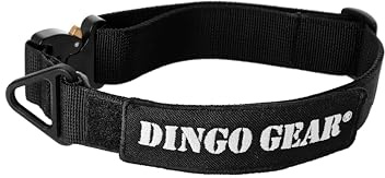 Dingo Gear Hundehalsband mit Cobra Schnalle, Farbe Schwarz,Band Breite 4 cm Länge 45-63 cm S04029