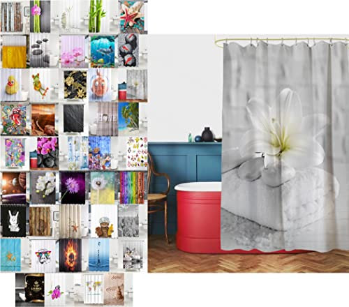 Sanilo Duschvorhang, viele schöne Duschvorhänge zur Auswahl, hochwertige Qualität, inkl. 12 Ringe, wasserdicht, Anti-Schimmel-Effekt (Good Feeling, 180 x 200 cm)