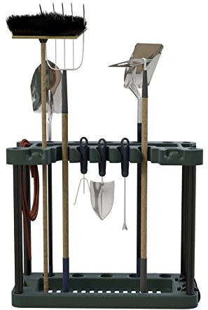 Unibos Freestanding Garden Tool Rack Storage Trolley with Wheels - Holds Over 30 Tools Ideal for Sheds Garages Garden Yards Portable Organiser