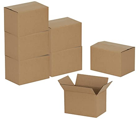 GHEIR 6x4x4 inches Shipping Boxes 50 Pack, Kraft Corrugated Small Cardboard Boxes for Mailing Packing, Brown
