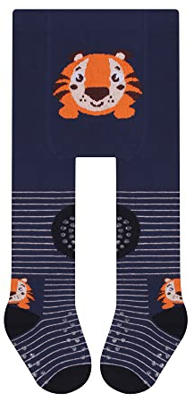 L&K-II 1-pack krypstrumpbyxor baby flickor pojkar strumpbyxor med ABS sula halkskydd noppor bil flygplan lejon motiv 2768, 2768G-1-serien, 68/74 cm
