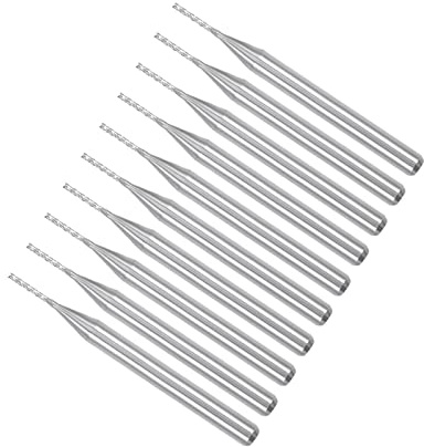 CoCud Carburo Fine Fresatura Incisione Fresatura Punte, 0.8mm Punta Dia. 1/8 Gambo, CNC Taglio Router Punte Utensili - (per PCB Macchine), 10 pezzi
