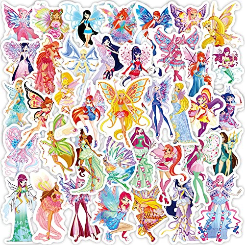 50 pezzi adesivi butterfly fairy decalcomanie per bottiglia d'acqua laptop bagagli auto bici bicicletta adesivi in ​​vinile impermeabili confezione