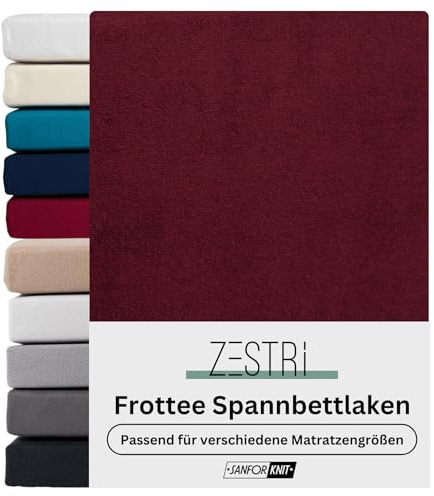 Frottee Spannbettlaken | Bordeaux | 180x200-200x200 cm | Winter Bettlaken | Extra Dickes Material 160g/m² | Oeko-TEX Made in Green, Hautsympathisch, Atmungsaktiv