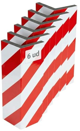 Garagen Wandschutz, Rot und Weiß, 6 Stück, Hohe Sichtbarkeit | Kantenschutz Schaumstoff, Garage Wandschutz Selbstklebend, Parkschutz Auto, Türschutz Auto, 40x15x2cm