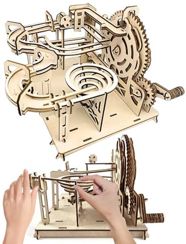 3D Puzzle Holz Murmelbahn,115 Teile Murmelbahn Selber Bauen,3D Holzpuzzle Kugelbahn,Modellbausatz für Kinder und Erwachsene ab 10 Jahren