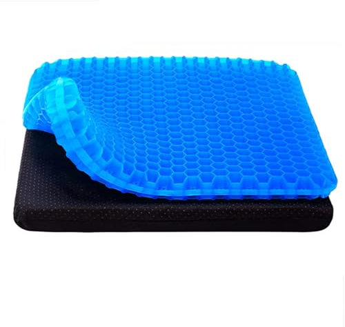 KUIZHEN Gel Seat Cushion, 40 x 35 x 3 cm Honeycomb Cushion, Breathable Soft Sitter Cushions, Double Thick Gel Cushions for Sitting for Car Office Home Wheelchair&Chair
