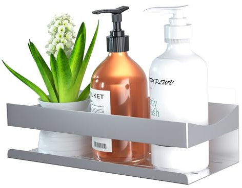 Bestdon Duschablage ohne Bohren Badezimmer Organizer, Selbstklebend Duschregal Rostfreier Edelstahl Regal Shampoo Halterung für Bad und Küche, Silber