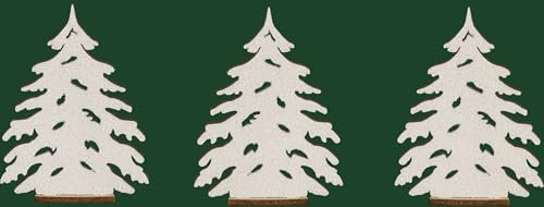 Rudolphs Schatzkiste Beleuchtungszubehör Aufsteckbaum Schnee einseitig offen 3er-Set BxH 5x6,5cm NEU Aufstecker Holzstern Weihnachtsstern Schwibbogen Lichterbogen Stern Holzschmuck Holz