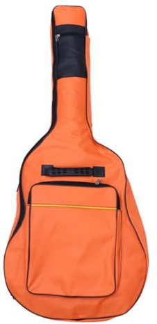 ifundom 40/41 Zoll Folk Akustikgitarrentasche Aus Oxford Stoff Mit Doppelgurten Rucksack Und Umhängetasche Gepolstertes Rückenpolster Kleine Vordertasche Orange