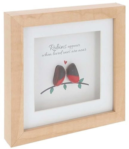 Shudehill Giftware Pebble Glass Square Plaque - Robins Appear