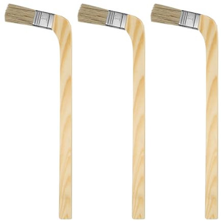 QUARKZMAN Set di 3 Pennelli 1 Larghezza Pennello Riutilizzabile Varie Pennelli Angolati Pennello per Radiatori per Pittura a Olio Lattice Mobili Trattamento Pareti, Marrone