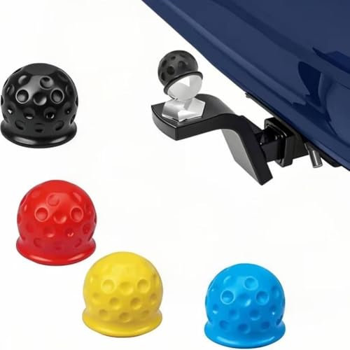 4 Piece Trailer Ball Head Cover, Soft Rubber Tow Bar Protection Hitch Balls, Ball Protection Caps for 50mm Hitch Balls