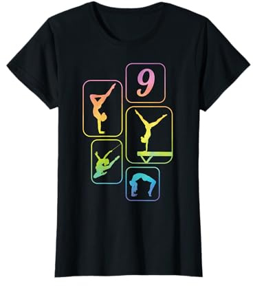 9. Geburtstag Turnen Gymnastik Mädchen Akrobatik Handstand T-Shirt