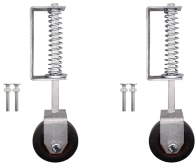 EAI Gate Wheel | Severe Duty Spring Loaded Gate Support Wheel | Galvanised Max Load 138kg - Pack of 2 with Fixings