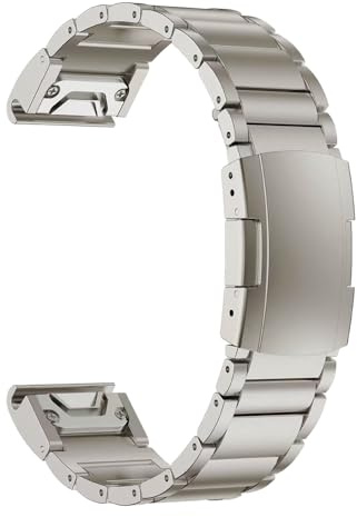 synsing 26 mm titanarmband med snabbkoppling, kompatibelt med Fenix 8 51 mm/Enduro 3 51 mm/7X Pro/6X Pro, 22 mm metallarmband, 22 mm, kompatibelt med Fenix 8 47 mm/7/6 Pro/5 Plus/Forerunner 965 955