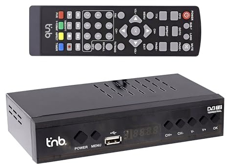 T'nB – Décodeur TNT2 Full HD avec Recherche Automatique/Manuelle, HDMI & Péritel, Enregistrement USB, Guide TV 7 Jours, Son Dolby Digital – Noir